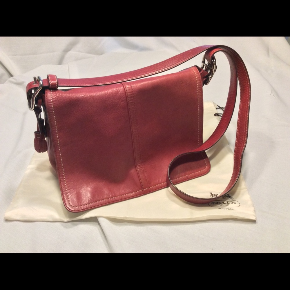 Coach Vintage Purse Red Leather